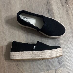 TOMS Black Canvas Espadrilles